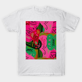 Jungle, abstract ethnic background in vibrant colors T-Shirt